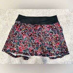 Lululemon Pace Rival MR Skirt 15” Length Size 4 Floral Electric EUC